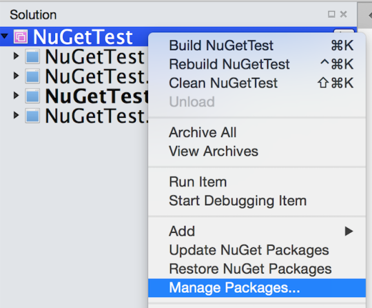 nuget xamarin studio