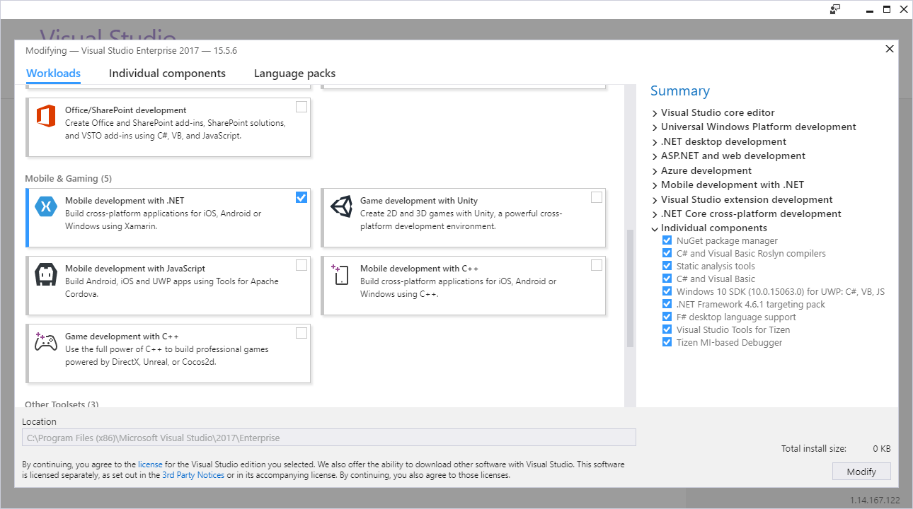 XamarinWorkload