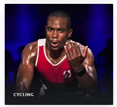 Image of indoor cycling from the peloton website