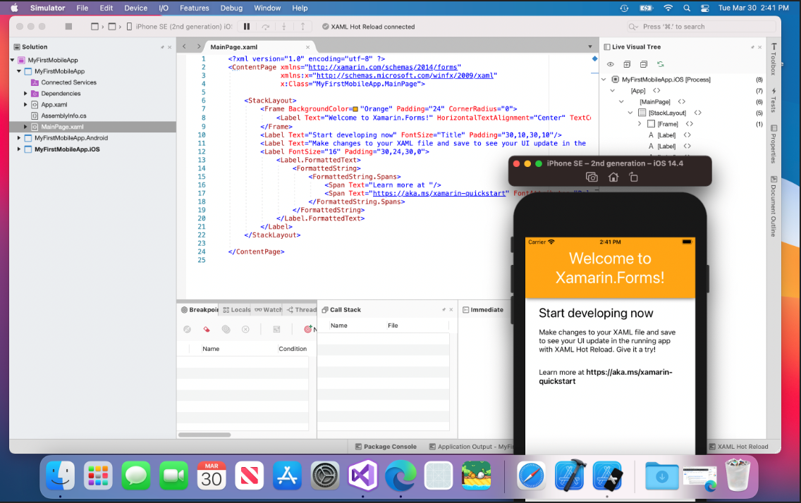 xcode or visual studio for mac c#