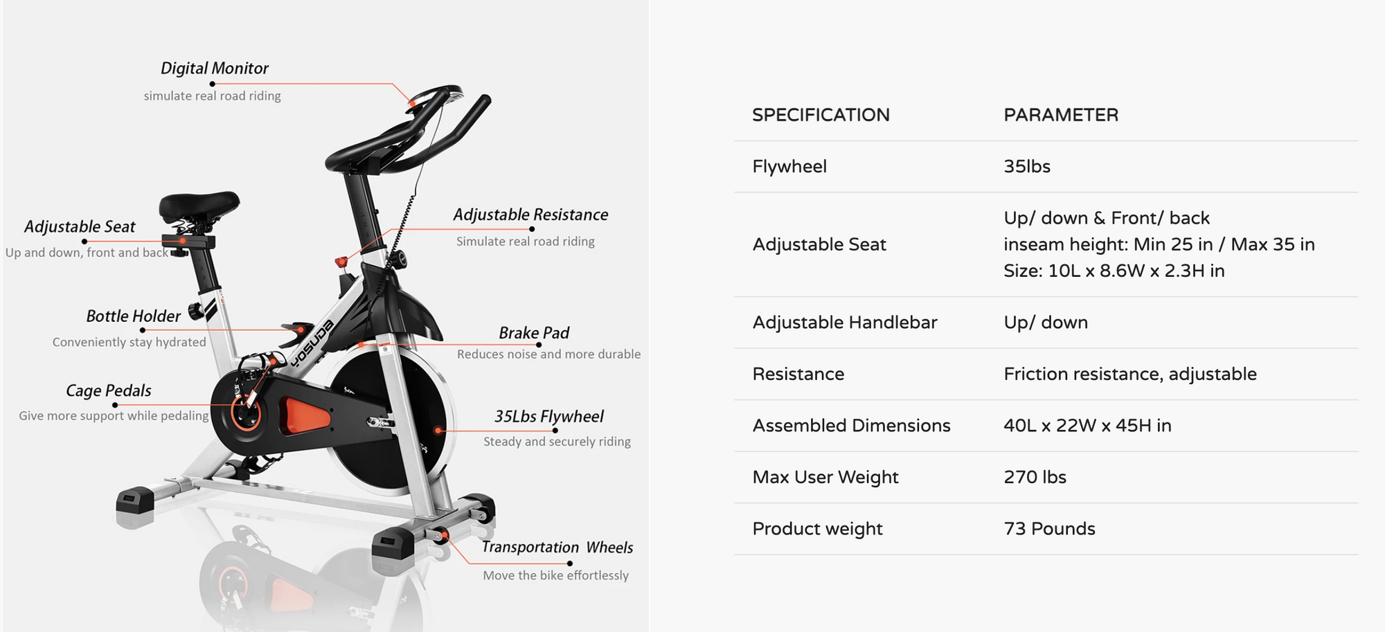 Yosuda spin bike review a 230 Peloton Apple Fitness DIY bike